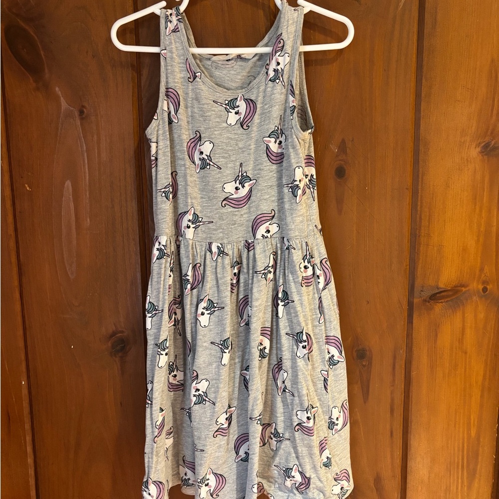H&M Unicorn Print Kids Dress - Gray